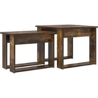 Syfax Juego de Mesas de Centro 2 pcs Roble ahumado