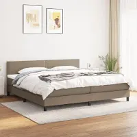 Prolenta Maison Exclusive: Base de cama con somier y colchón color taupe, 200x200 cm, de tejido