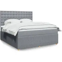 Prolenta Maison Exclusive - Base de cama con somier y colchón, color gris claro, 180 x 200 cm, tejido
