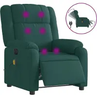 Sonstiges Sillón reclinable de masaje eléctrico tela verde oscuro