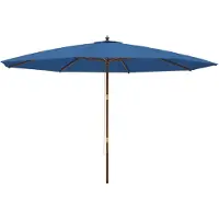 Syfax Sombrilla de jardín con poste de madera azul azure 400x273 cm