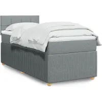 Prolenta Maison Exclusive - Base de cama con somier y colchón, color gris claro, 90x200 cm, tejido