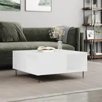 Prolenta Maison Exclusive - Mesa de centro blanca, 80x80x36,5 cm, fabricada en material de madera