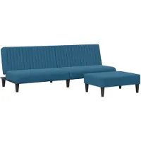 DKD Home Decor Juego de sillones de dos plazas, color azul, tapizado en terciopelo