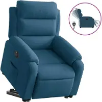 Syfax Sillón eléctrico reclinable elevable de terciopelo azul