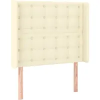 Syfax Cabecero con orejas cuero sintético crema 103x16x118/128cm