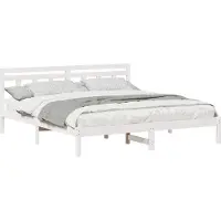 Syfax Estructura de cama con cabecera Blanco Madera maciza de pino