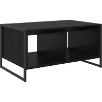 Syfax Mesa de Café Roble Negro 80 x 50 x 40 cm Madera contrachapada