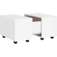 Syfax Mesa de centro madera contrachapada blanco 60x60x38 cm