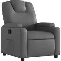 Syfax Sillón reclinable de cuero sintético gris
