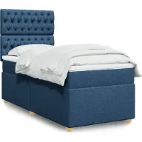 Prolenta Maison Exclusive: Base de cama con somier y colchón, color azul, 90x190 cm, material textil