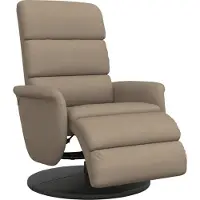 Syfax Sillón reclinable con reposapiés cuero sintético capuchino