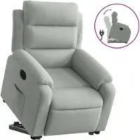 Sonstiges Sillón reclinable elevable terciopelo gris claro