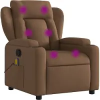 Syfax Sillón reclinable con masaje de tela marrón