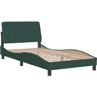 Syfax Estructura cama sin colchón terciopelo verde oscuro 100x200 cm
