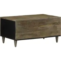 Syfax Mesa de centro de madera maciza de mango gris claro 80x50x40 cm