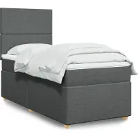Prolenta Maison Exclusive - Base de cama con somier y colchón, color gris oscuro, 90x200 cm, material: textil