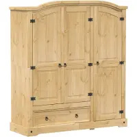 Syfax Armario Corona madera maciza de pino 151,5x52x170 cm