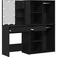 Syfax Juego de mesa de tocador LED Roble 140 x 40 x 140 cm