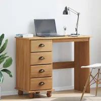 Prolenta Maison Exclusive - Escritorio ASKIM, color marrón, 95 x 40 x 75 cm. Fabricado en madera maciza de pino