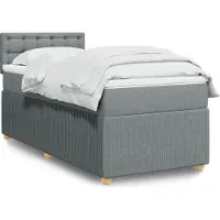 Prolenta Maison Exclusive - Base de cama con somier y colchón, color gris claro, 90x190 cm, material: textil