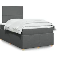 Prolenta Maison Exclusive - Base de cama con somier y colchón, color gris oscuro, 120x200 cm, tejido