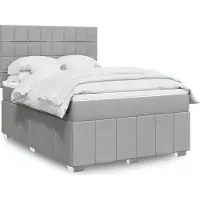 Prolenta Maison Exclusive - Base de cama con somier y colchón, color gris claro, 160 x 200 cm, tejido