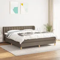 Prolenta Maison Exclusive: Base de cama con somier y colchón color taupe, 180x200 cm, tejido