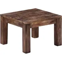 Syfax Mesa de centro madera maciza de mango 50x50x35 cm