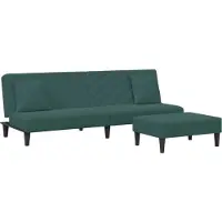 DKD Home Decor Juego de sofá de dos piezas con cojines, color verde oscuro, tapizado en terciopelo