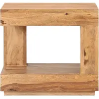 Syfax Mesa de centro de madera maciza de acacia 45x45x40 cm