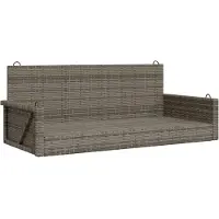 vidaXL Hamaca colgante, gris, 119x56x48 cm, tejido de polirratán