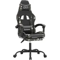 Syfax Silla gaming giratoria y reposapiés cuero sintético