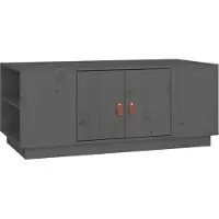 Syfax Mesa de centro de madera maciza de pino gris 100x50x41 cm