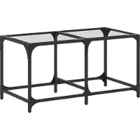 Syfax Mesa de centro superficie de vidrio acero 78,5x40x40 cm