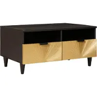 Syfax Mesa de centro Negro y dorado 40 x 33 x 46 cm