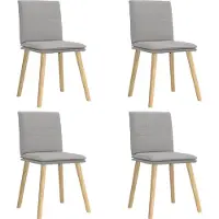 Syfax Sillas de comedor 4 uds tela gris nube