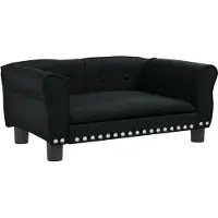 Syfax Cama para perros de cuero sintético negra 70x45x30 cm