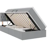 Syfax Cama con almacenamiento y colchón Gris Claro 90 x 200 cm