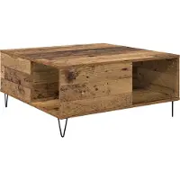 Syfax Mesa de Café Madera envejecida 80 x 80 x 36,5 cm