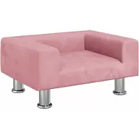 Syfax Cama para perros de terciopelo rosa 50x40x26,5 cm