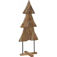 Syfax Árbol de Navidad Marrón 151 cm Madera de teca maciza