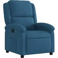 Syfax Sillón reclinable azul de terciopelo