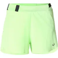Asics - Women's Metarun Split Shorts - Pantalones cortos de running size XL, marrón/verde