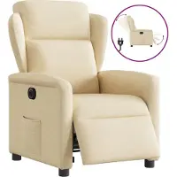 Syfax Sillón reclinable eléctrico de tela crema