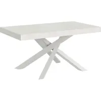 Itamoby Mesa extensible Volantis, 160/264 x 90 cm, fresno blanco, patas blancas