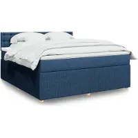 Prolenta Maison Exclusive: Base de cama con somier y colchón, color azul, 180x200 cm, material textil