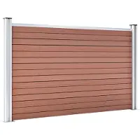 vidaXL Valla para jardín, material compuesto de madera y plástico (WPC), 526 x 106 cm, color marrón