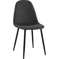 CLP Silla de comedor acolchada Napier, silla de cocina con respaldo y estructura de metal negro. Silla tapizada para comedor, resistente hasta 150 kg. Color: negro. Material: tela