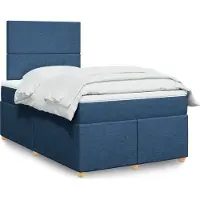 Prolenta Maison Exclusive: Base de cama con somier y colchón, color azul, 120x200 cm, material textil